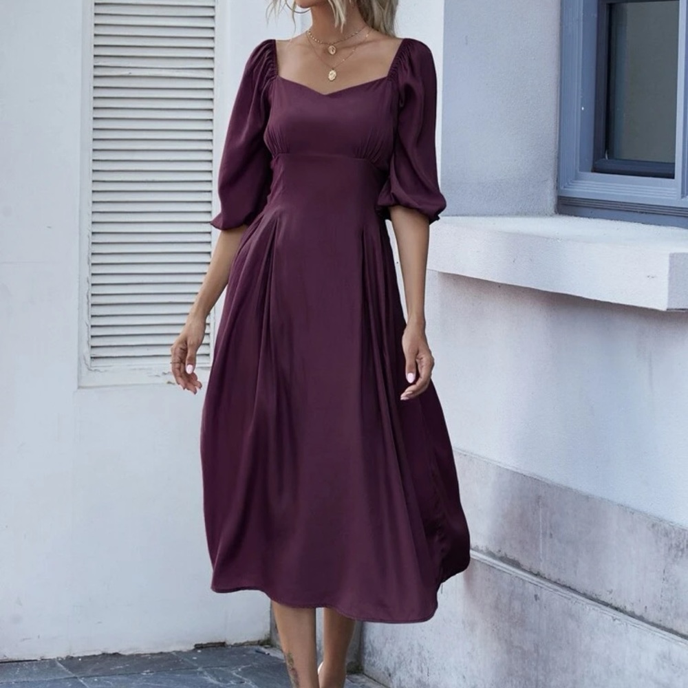 Silk Midi Dress, small size - Picture 3 of 6
